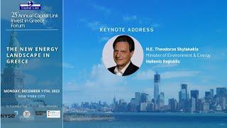 2023 25th Annual Capital Link Invest In Greece Forum | KEYNOTE: The New Energy Landscape in Greece