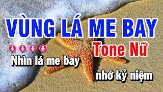 Karaoke Vùng Lá Me Bay | Nhạc Sống Tone Nữ | Huỳnh Lê