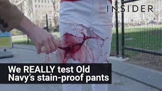 Stain-proof pants are put to the test