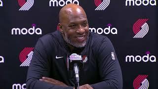 Chauncey Billups Postgame Interview | Portland Trail Blazers 105, Milwaukee Bucks 102