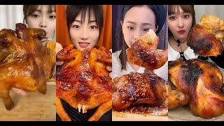 ASMR Chinese Mukbang Eating Rotisserie Chicken烤鸡吃播［Eating Sounds］