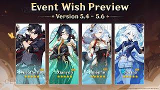 UPDATE!! VERSION 5.4 - 5.6 BANNER ROADMAP! (Wriothesley, Furina) + GIVEAWAY! - Genshin Impact