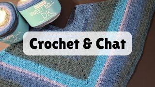 Crochet & Chat - Working on BOD Autumn Stripes Poncho in Premier Sweet Roll DK Iceberg Yarn