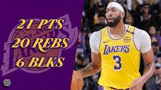 Anthony Davis 21 pts 20 rebs 6 blks vs Kings 2425 season