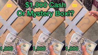 Mystery Box Or $1,000 Cash!?  #concrete #construction #work #español #spanish #skit #tiktok #cdl