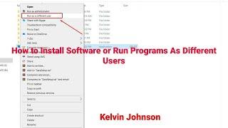 How to Install Software or Run Programs As Different Users | Run Programs As Administrator in Win 10