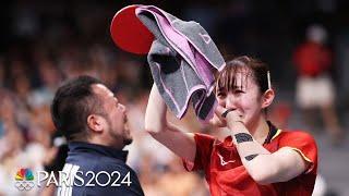 Japan's Hina Hayata scores emotional bronze medal in women's singles | Paris Olympics | NBC Sports