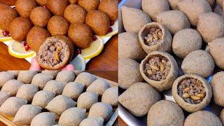 Syrian fried kibbeh with all its details, with the method of forming the disk and milling