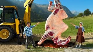 Roasting a Huge Whole Camel in the Pit! Secret Recipe for the Most Delicious Meat We've Tasted