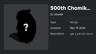 I GOT 500 BADGES IN ROBLOX'S HARDEST GAME..