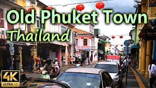 Old Phuket Town a district with colorful houses and interesting shops / Thailand / 4K