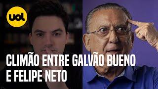 Galvão não entende piada de Felipe Neto sobre golpe e causa climão em live