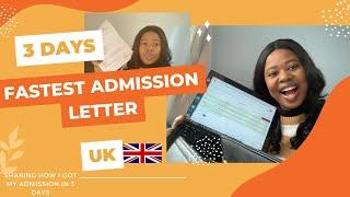 HOW I GOT FAST ADMISSION LETTER FROM THE UNIVERSITY |UK DIRECT APPLICATION