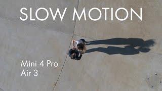 DJI Mini 4 Pro and Air 3 Slow Motion Video using Frame Rate