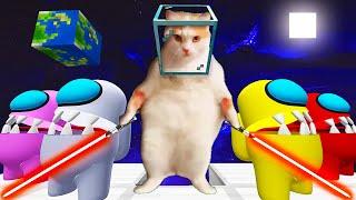 MEME CATS and DOGS went INTO SPACE to save the MINECRAFT PLANET from AMONG US IMPOSTERS - part 3