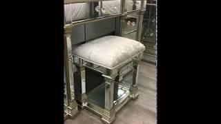 Athens Gold Mirrored Dressing Table Set