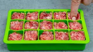 Das Hackfleisch in Eiswürfelform geben. Dieser einfache Trick wird Ihr Leben retten