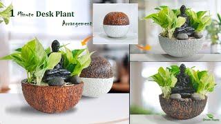 Indoor Plant Ideas: 1-Minute Plant Arrangements for Your Desk | Indoor Plants Setups//GREEN PLANTS