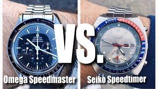 The Omega Speedmaster vs. The Seiko 6139 Speedtimer! Battle Of The Space Chronographs!