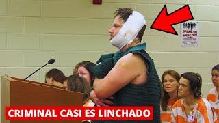 CRIMINAL CASI ES LINCHADO EN SALA DE TRIBUNAL Y REACCIONA ASI