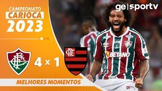 FLUMINENSE 4 X 1 FLAMENGO | MELHORES MOMENTOS | FINAL CARIOCA 2023 | ge.globo