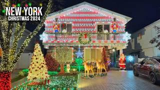 New York City 4K Walk Christmas in NYC 2024  Staten Island NYC Best Christmas Decorations 2024