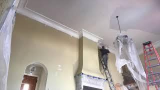 Spray painting crown molding