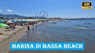 MARINA DI MASSA BEACH | ITALY | 4K | Spiaggia Libera | Tyrrhenian Sea