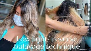 How to Reverse Balayage ↩️ Low Light Technique  Dimensional Blonde and Low Maintenance Hair Color