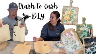 Trash to cash - Scrap Wood Project Ideas Antique Cutting Board Style - DIY Reselling