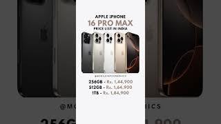 Apple iPhone 16 Pro Max Price List in India 