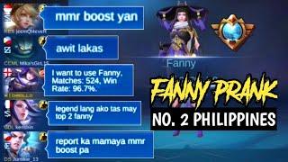 NO. 2 PHILIPPINES FANNY PRANK | They Accused Me As An MMR BOOSTER | MLBB