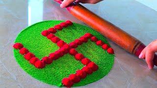 Most easy and beautiful DIWALI  rangoli /Easy Swastika, Lakshmi charan, Lotus 🪷 rangoli for Diwali