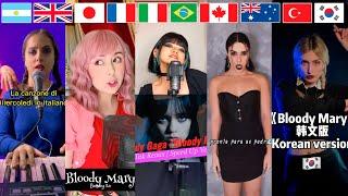 Lady Gaga Bloody Mary on 10 Different Languages - Wednesday Dance Song Best TikTok Covers #wednesday