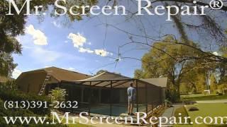 Rescreen Pool Enclosure w/ Screw Replacement  (TimeLapse) By: Mr. Screen Repair®