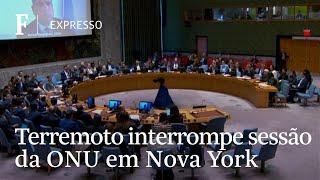 Câmeras captam tremor de sismo em sessão do Conselho de Segurança no prédio da ONU em Nova Iorque