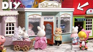 DIY Doll Boutique Fashion Shop | Sylvanian Famlies Town | Calico Critters | Cardboard Dollhouse