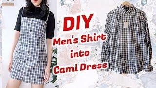 Refashion DIY Men's Shirt into Cami Dress / DIYファッション + 洋服 / 古着リメイク / 옷리폼 / THRIFT FLIPㅣmadebyaya