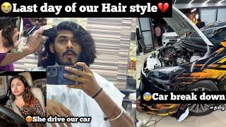 Last day of our Hair stylesuddenly our car breakdown |long ride with shaalin🩷| TTF | Tamil |