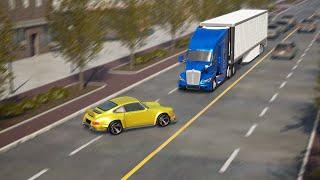 Aggressive sports car driver vs oblivious truck driver. Was this accident preventable?