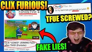 Clix GOES OFF On Fortnite First For FAKE FaZe Clix Video! Khanada TWITCH BAN Because ZAYN..