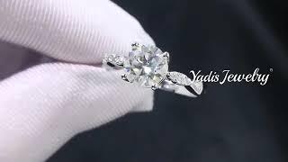 Yadis Jewelry Half Halo Pavé Setting Moissanite Engagement Wedding Ting