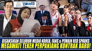 Disaksikan Seluruh Media Korea, Fans & Pemain Red Sparks, Megawati Teken Perpanjang Kontrak Baru!