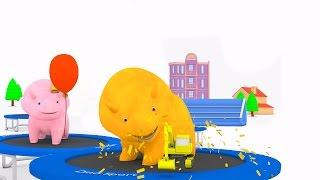 Apprendre les couleurs avec les trampolines et les ballons surprise, Dina et Dino les Dinosaures