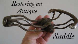 Restoring an Antique Leather Persons Track Racer Bicycle Saddle for the 1927 Hercules Speed King
