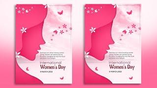 Happy Women's Day poster design in Photoshop CC | Women's Day Banner Design