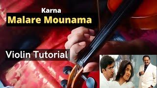 #Malare_Mounama Violin Tutorial by Sibin S S - Play along with me and learn it Fast V4 Violin #மலரே