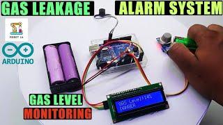 LPG Gas Leakage Alarm System Using Arduino With Gas Level Monitoring | MQ-2 Sensor | LCD Display