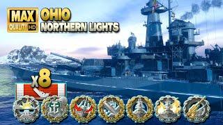 Battleship Ohio: Domination on map Northern Lights - World of Warships