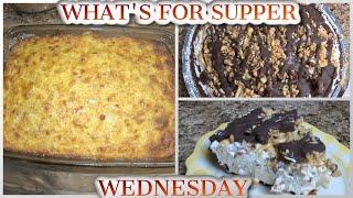 WHAT'S FOR SUPPER WEDNESDAY | THANKSGIVING SIDE AND DESSERT | CORN PUDDING | SNICKERS PIE